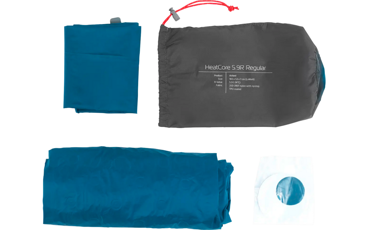 Liggeunderlag HeatCore 5.9 ultralett 183 x 53 cm 420 g - Robens pakket i bæreveske
