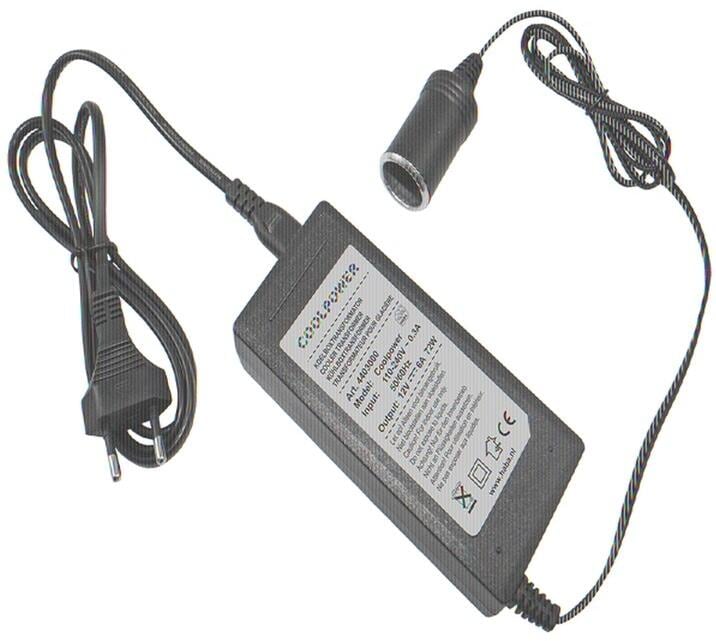 Likeretter 230/12V for kjøleboks og 12V-apparater, 72W - HABA front