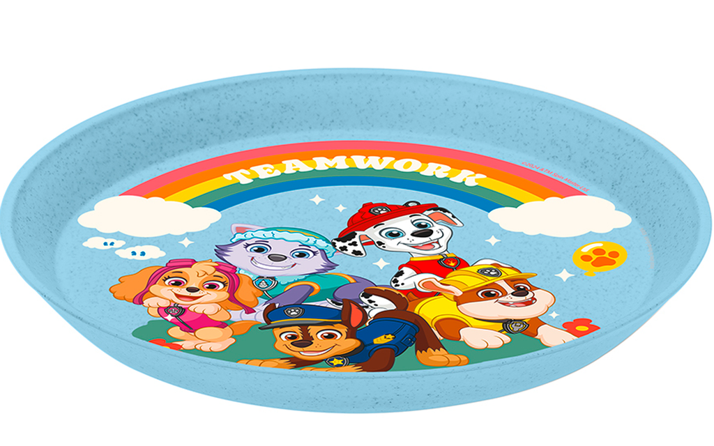 Liten tallerken 205 mm Paw Patrol organic sky blue forfra