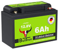 Lithium batteri 6Ah 12V for Clesana C1 med holder fra BullTron sett forfra