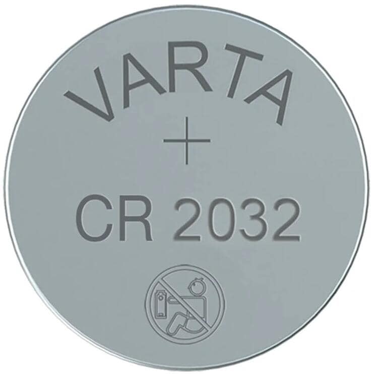 Lithium knappcellebatteri CR2032 3V - VARTA forfra