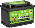 Lithium startbatteri LiFePO4 55Ah 12V, 6 kg - BullTron forfra