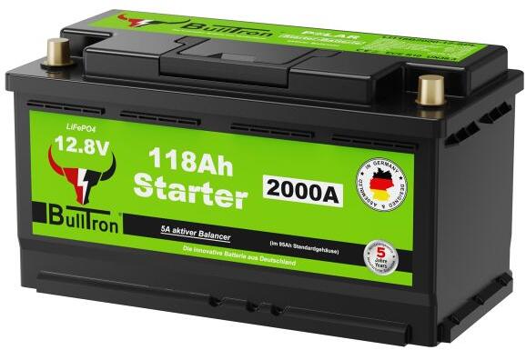 lithium startbatteri lifepo4 l5 118ah 12v bulltron bakside