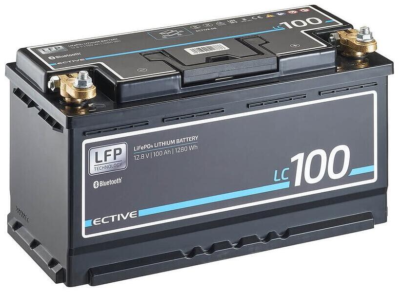 Lithiumbatteri BT 12V LiFePO4 med Bluetooth-overvåking - ECTIVE med tilkoblinger