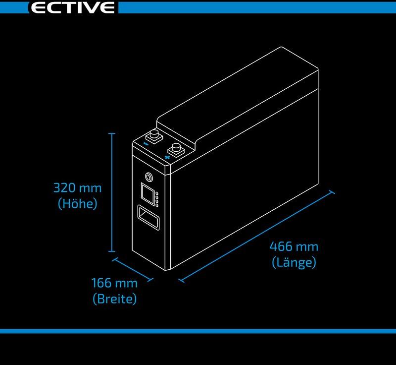 Lithiumbatteri LC LT Slim 12V LiFePO4 med BMS og Bluetooth med ladestatus display