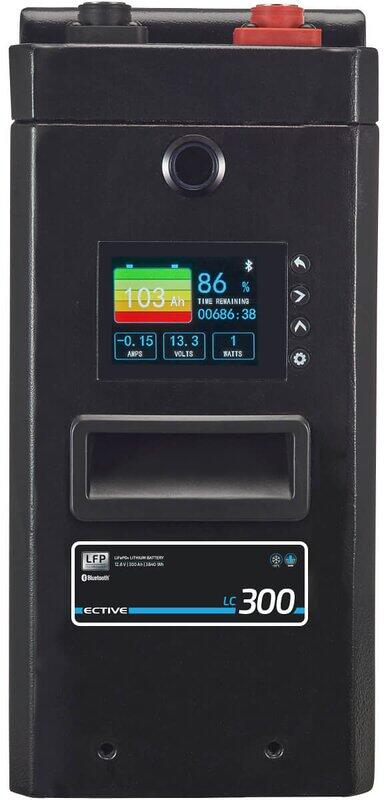 Lithiumbatteri LC LT Slim 12V LiFePO4 med BMS og Bluetooth bakside