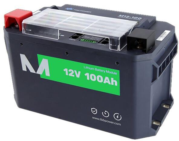 Lithiumbatteri M12 LiFePO4 med varmeelement bakside
