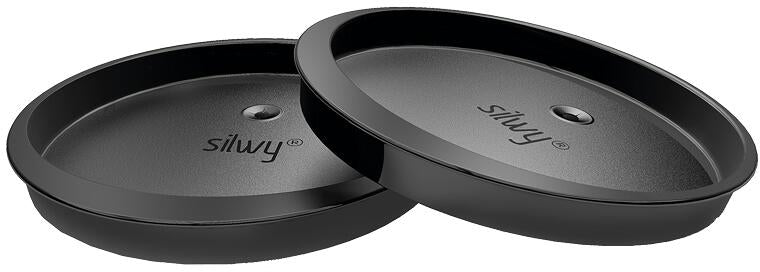 Lokk med drikkehull for magnetglass 2-pk 8,1cm silwy forfra