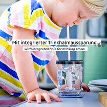 Lokk med drikkehull for magnetglass 2-pk 8,1cm silwy i bruk utendørs