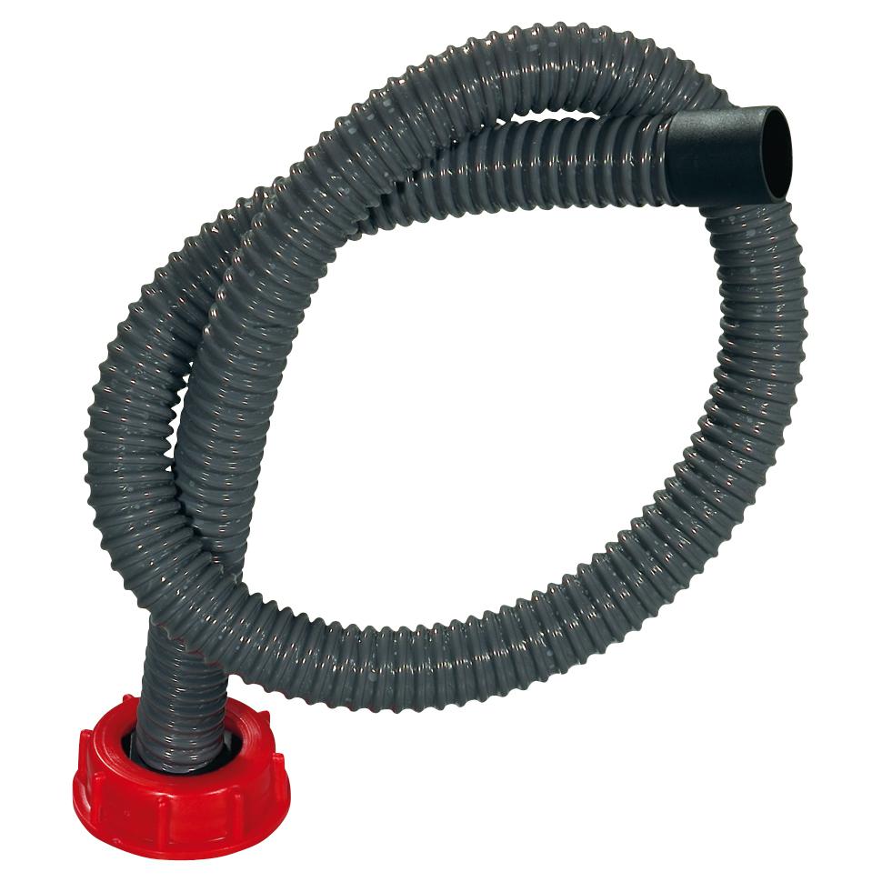 Lokk med skruring og tømmeslange 100 cm for DIN 61 - Comet montert på tank