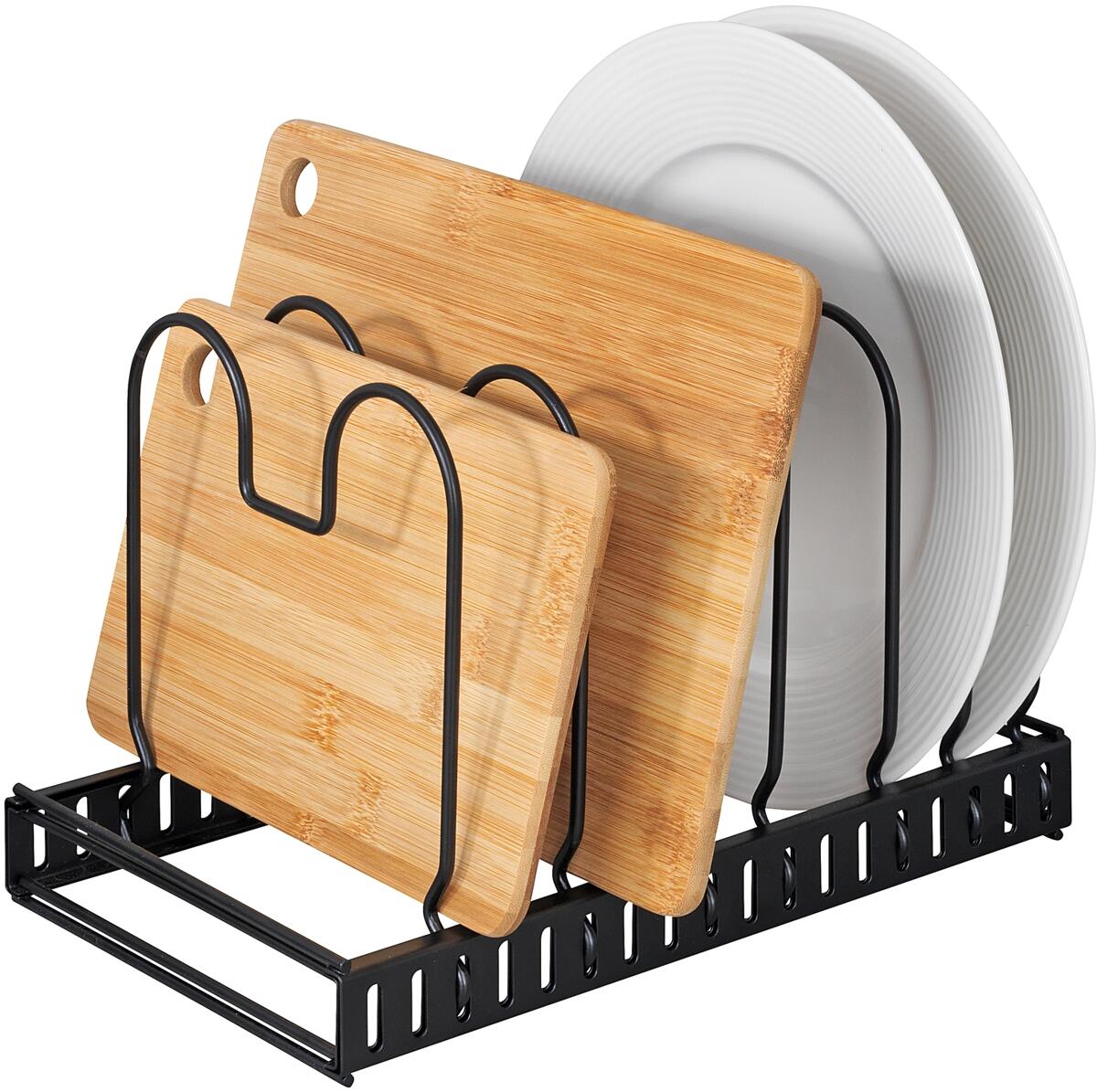 Lokk- og panneholder justerbar 30-57 cm svart - Wenko detalj av justerbare rom