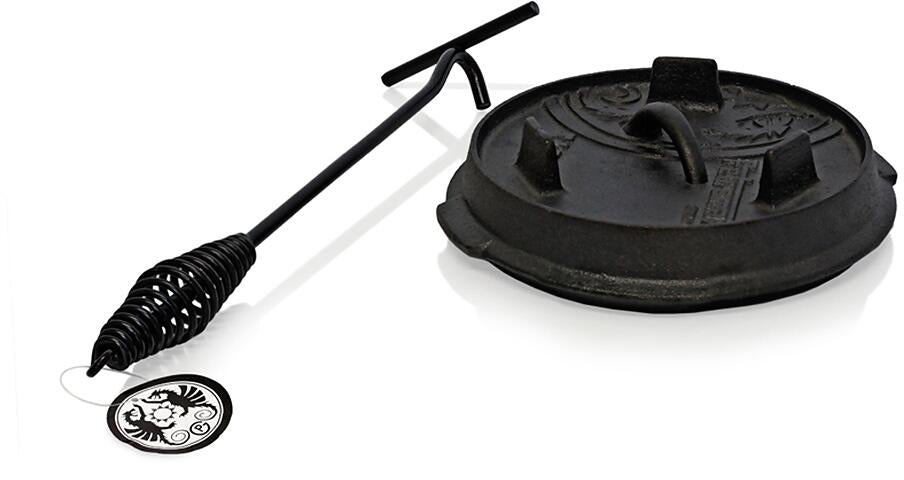 Bakside av Lokkløfter for ildgryte stål 35x11x4 cm