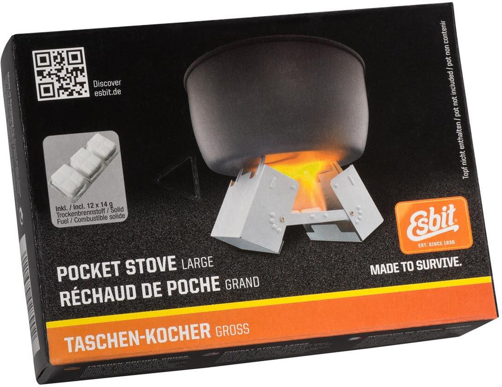 Lommekoker stor med 12x14 g tørrbrennstofftabletter, detalj