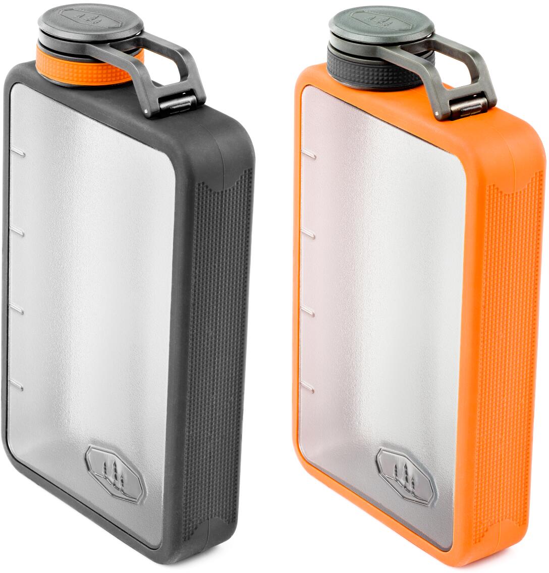 Lommelærke Boulder 10 Flask 300 ml bruddsikker i grått med silikonbeskyttelse