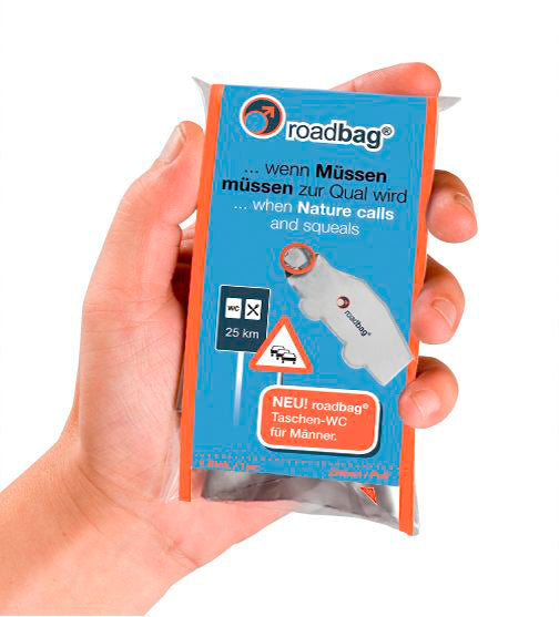 Lommotoalett for menn 2-pack 46 g Roadbag for diskret bruk på farten