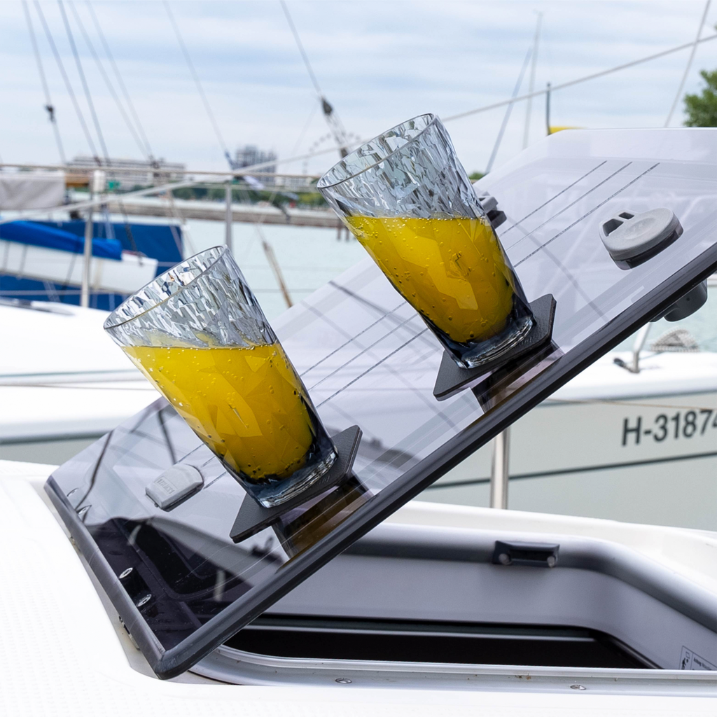 Longdrinkglass med magnet 6 stk 300 ml polykarbonat grå - Silwy forfra