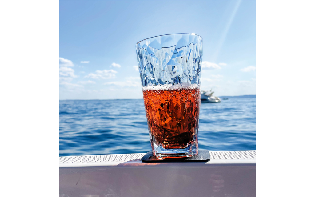Detalj av magnet i Longdrinkglass med magnet 6 stk 300 ml polykarbonat grå - Silwy