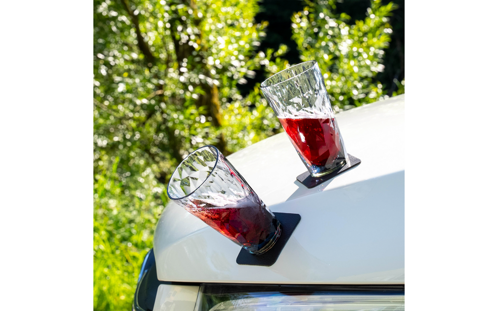 Nærbilde av polykarbonat materiale i Longdrinkglass med magnet 6 stk 300 ml polykarbonat grå - Silwy