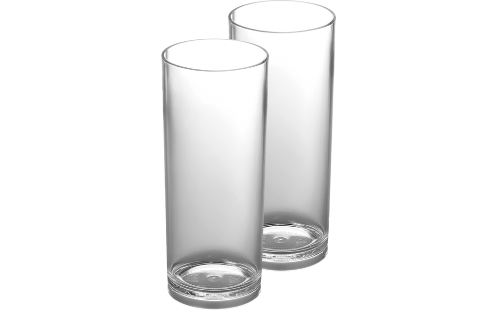 Longdrinkglass i akryl 500 ml bruddsikre 2-pack montert med drikke
