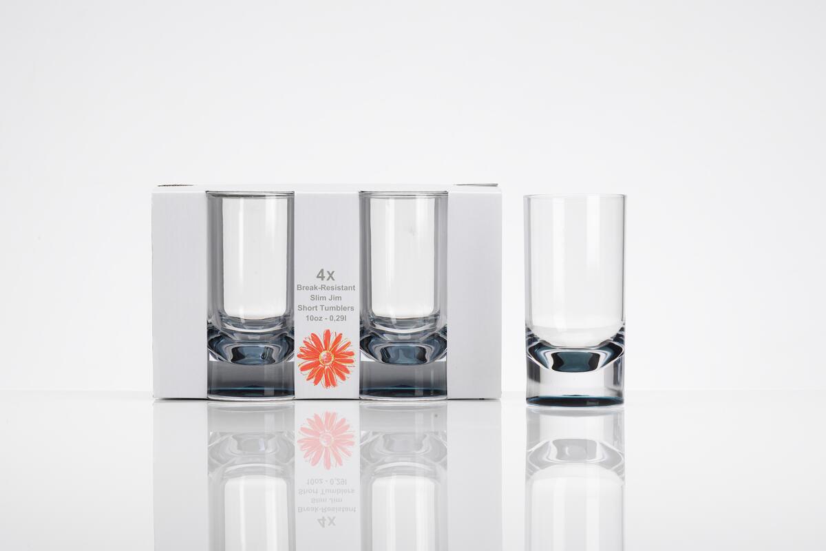 Longdrinkglass Smoke 290ml akryl 4 stk grå fra Flamefield
