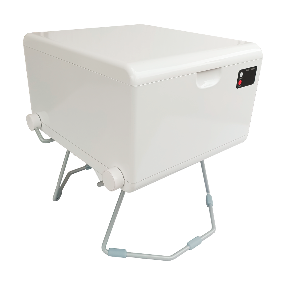 LooSeal® EVO mobilt forseglings-toalett 7,7 kg hvit forfra