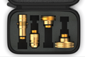 LPG adaptersett med etui W21.8x1/14" DISH/ACME/bajonett forfra