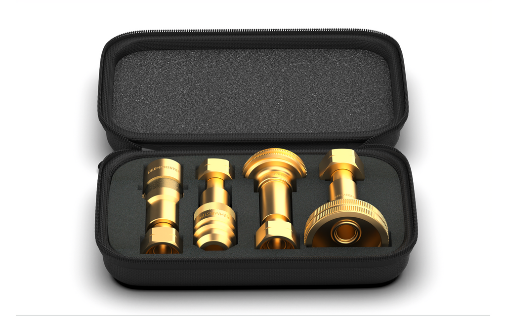 LPG gassflaske adaptersett med etui W21.8L/G.12 messing - DREHMEISTER bakside