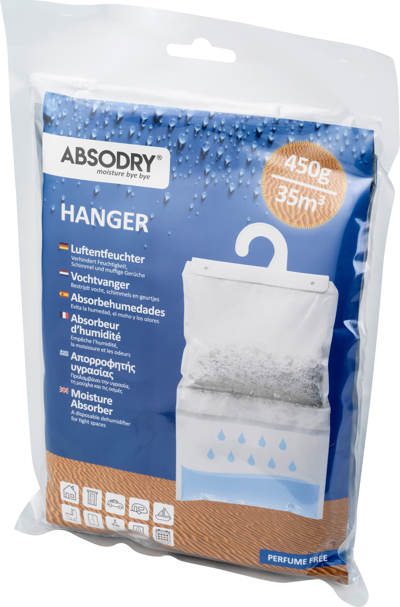 Luftavfukter Classic Standard Hanger 450 g for 35 m³ fra front