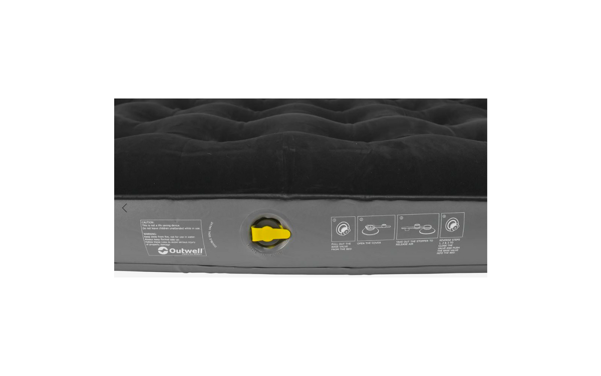 Nærbilde av dobbelt tettet ventil på Luftmadrass Classic Single 185 x 70 x 20 cm PVC, 1,4 kg - Outwell