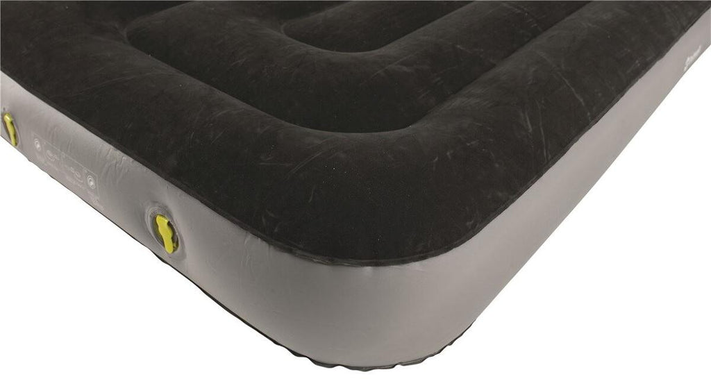 Luftmadrass dobbel Classic to-kammer 198x137x22cm svart/grå - Outwell bakside
