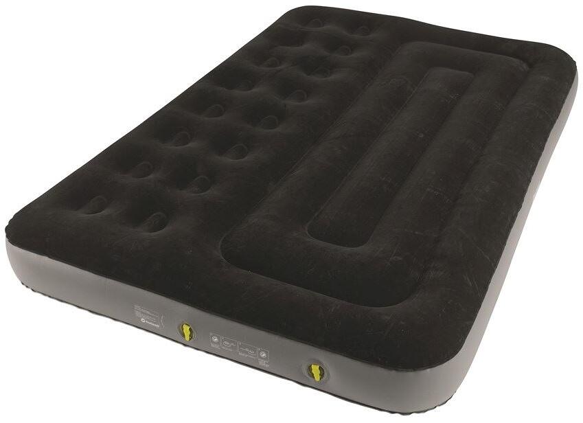 Luftmadrass dobbel Classic to-kammer 198x137x22cm svart/grå - Outwell forfra