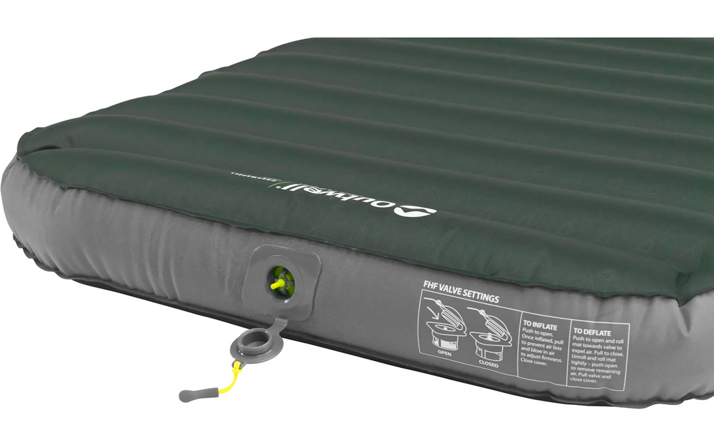 Luftmadrass Dreamspell 195 x 60 x 11 cm enkel 1,6 kg - Outwell oppblåst og klar til bruk i teltet
