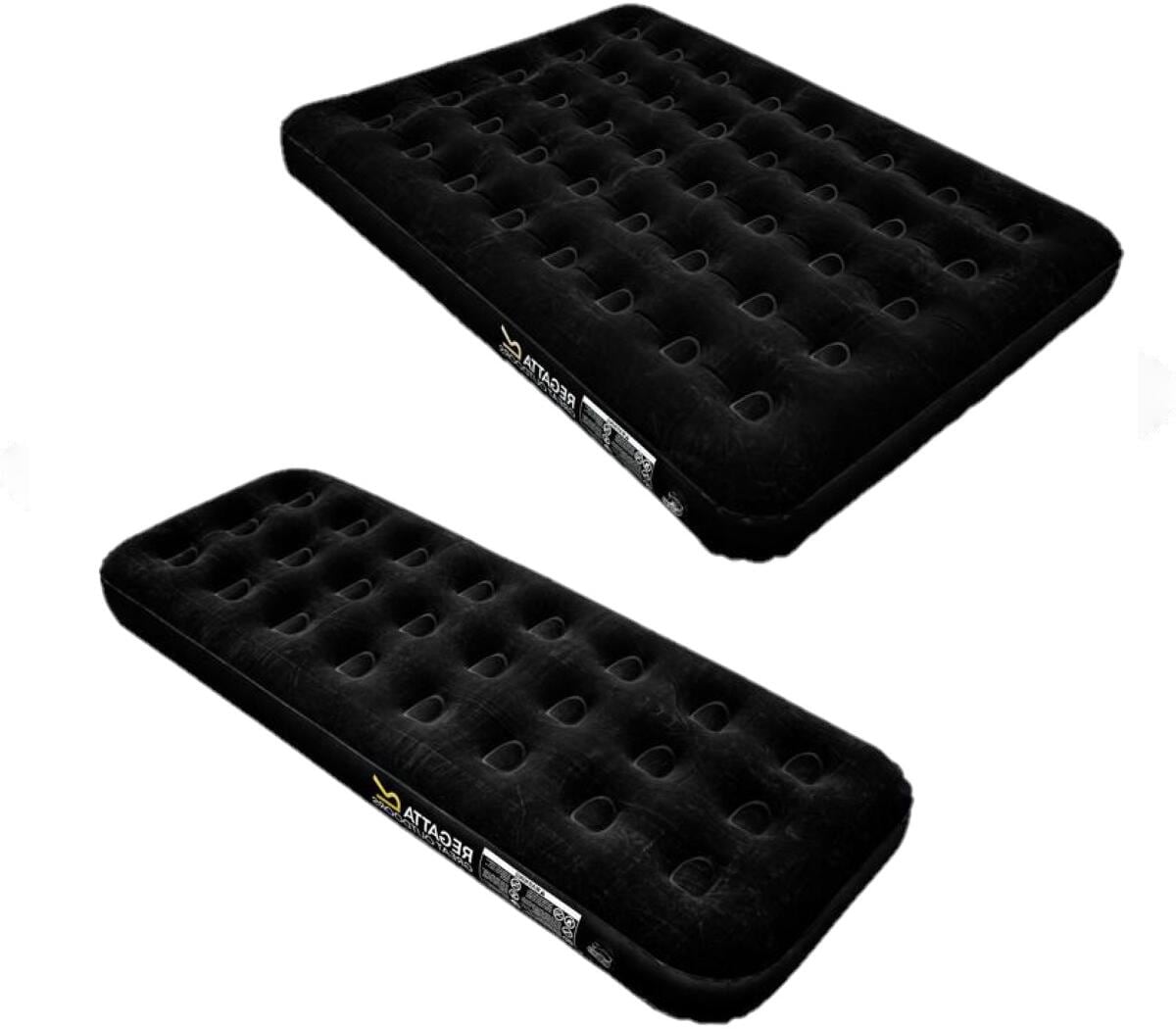 Luftmadrass Flock Airbed svart i PVC med reparasjonssett