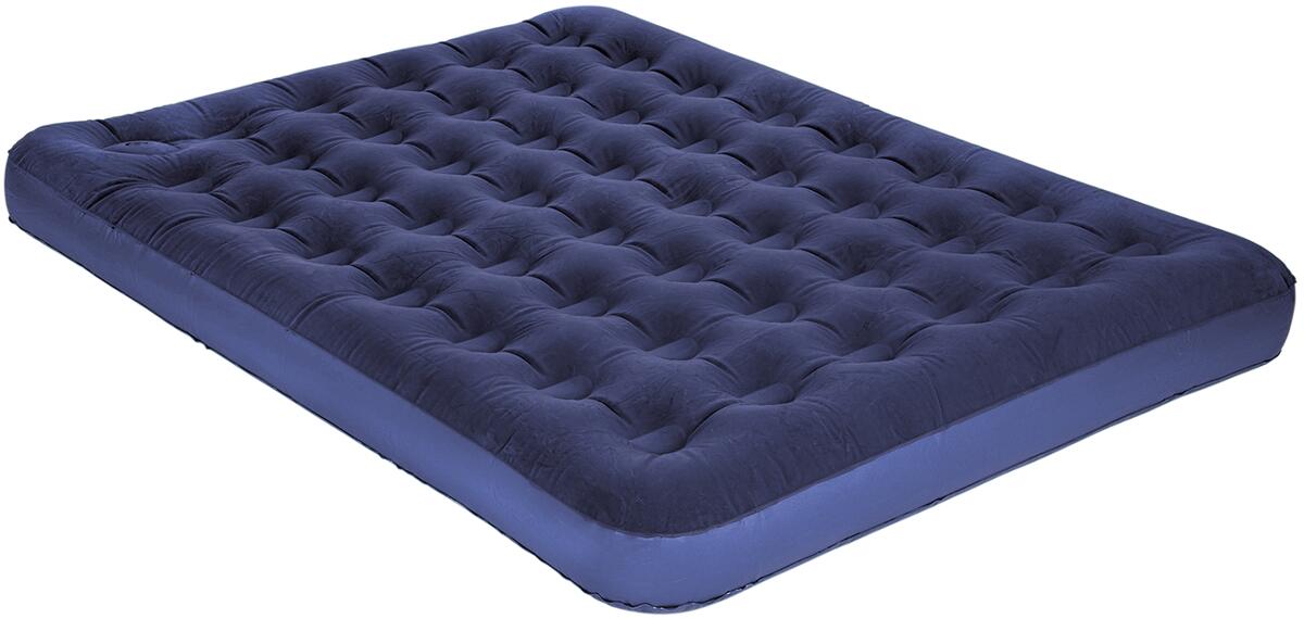 Luftmadrass King Size med fotpumpe 203x152 cm - Happy People blå sett forfra