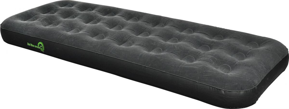 Luftmadrass med velouroverflade svart 191x73x22cm 1,7kg - HappyPeople for campingkomfort