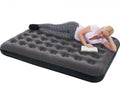 Luftmadrass velour antrasitt 185x97x22cm 2kg - HappyPeople for camping