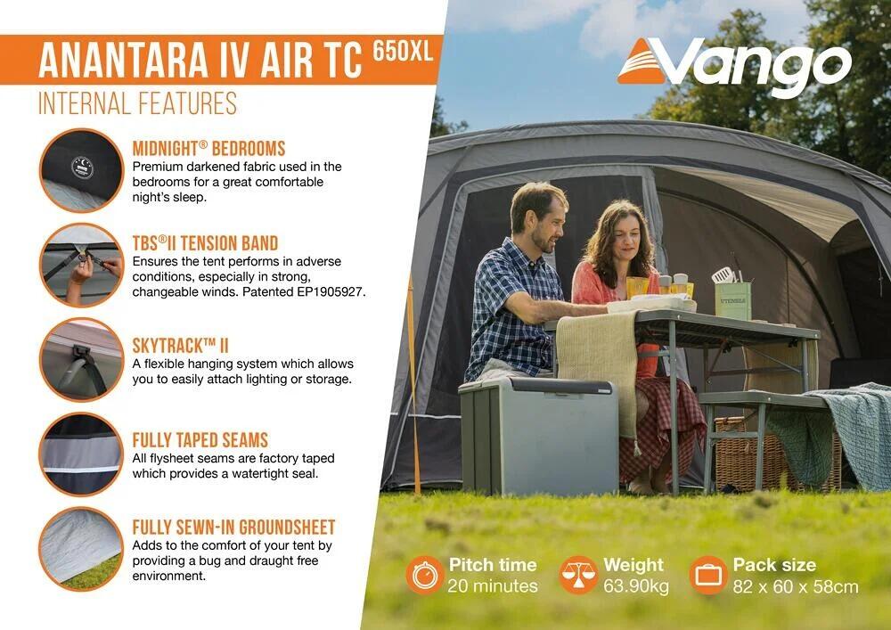Studioutvidelse festet til Lufttelt Anantara IV Air TC 650XL 6-pers.