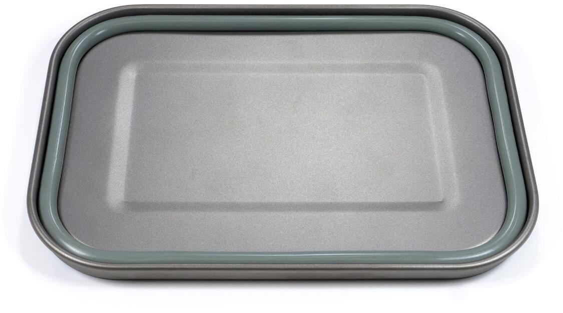 Lunchbox 2-i-1 titan 0,8 L med sammenleggbart håndtak montert på tur