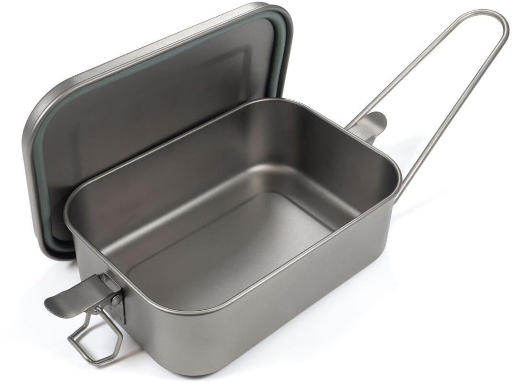 Lunchbox 2-i-1 titan 0,8 L med sammenleggbart håndtak nærbilde av klips