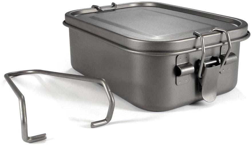 Lunchbox 2-i-1 titan 0,8 L med sammenleggbart håndtak sett fra siden