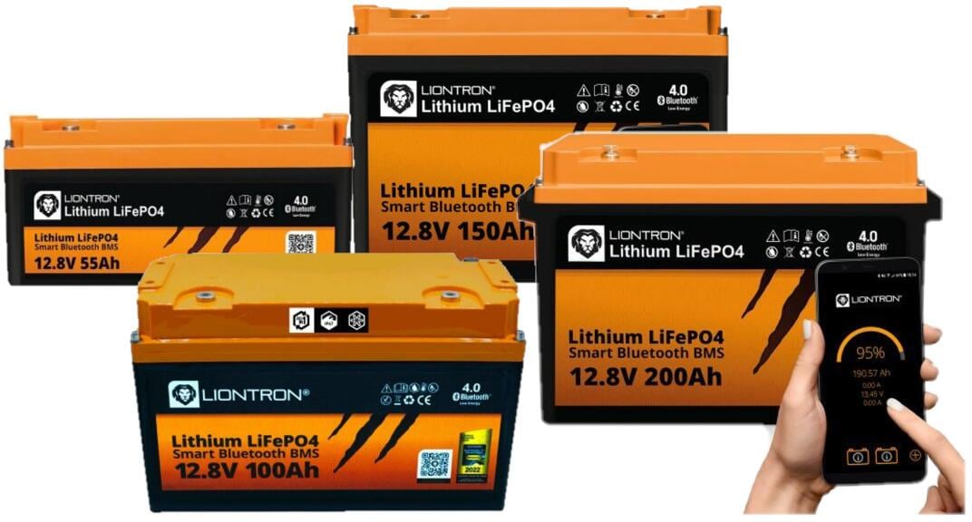 LX Smart Marine All In 1 litiumbatteri 12,8V med BMS og Bluetooth forfra