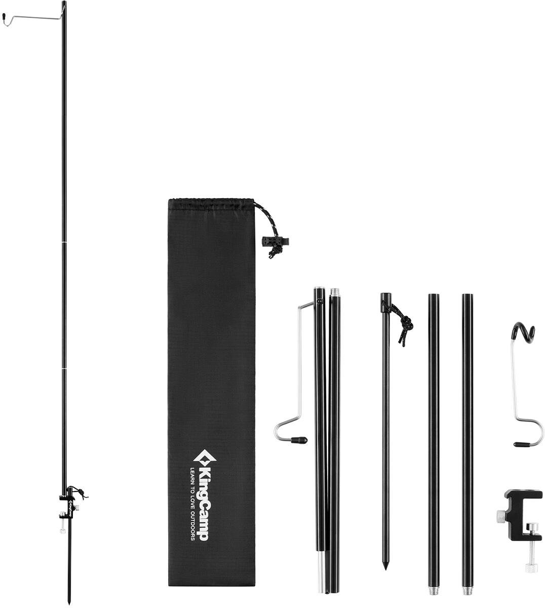 Lyktestang justerbar 60/90/120 cm aluminium KingCamp forfra