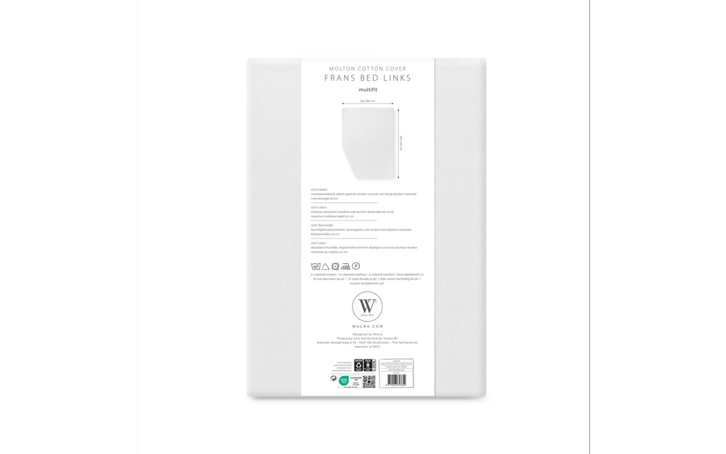 Madrassbeskytter molton Multifit for fransk seng i bruk
