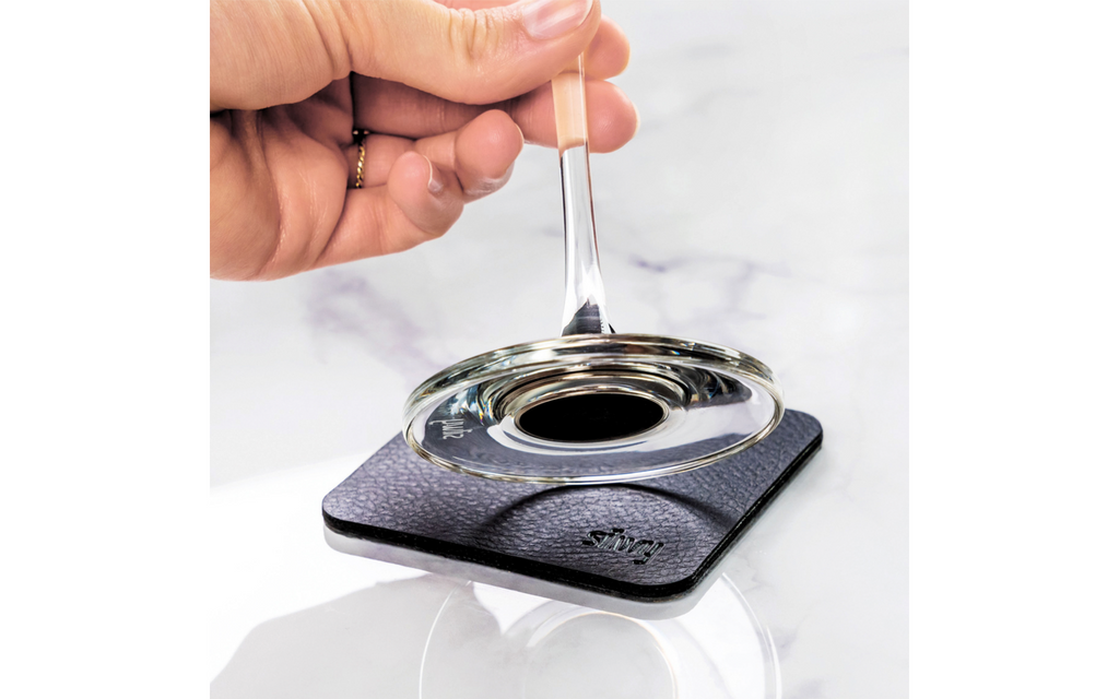 Magnet-krystallglass vinglass 400 ml med underlag 2-pakning - Silwy med klar væske