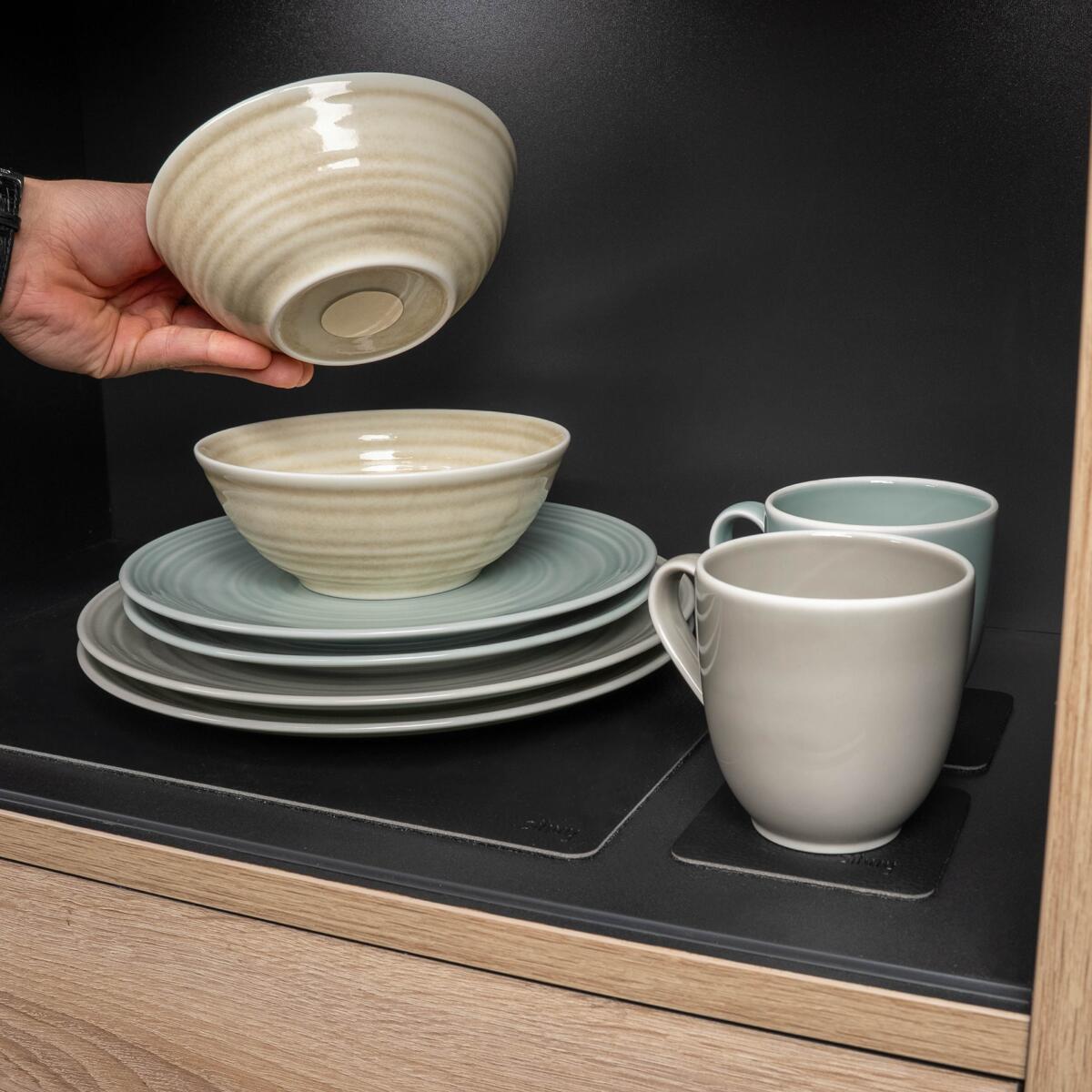 Magnet-porselen servicesett MIX & MATCH 11-delers - silwy bakside