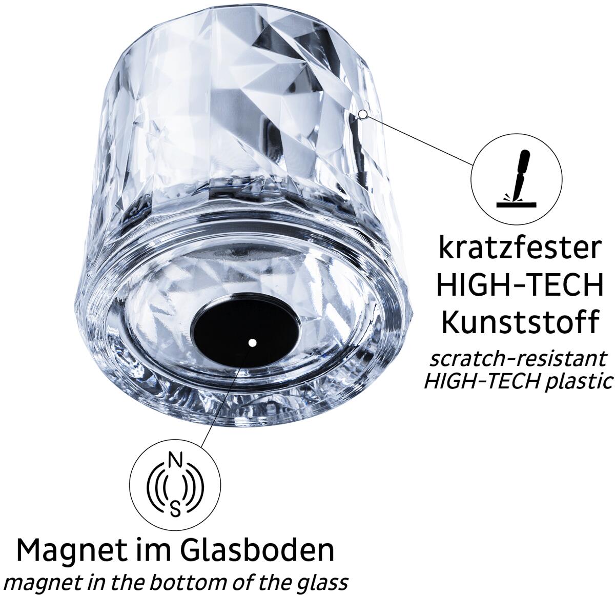 Magnet tumbler i plast 250 ml transparent - silwy med pad