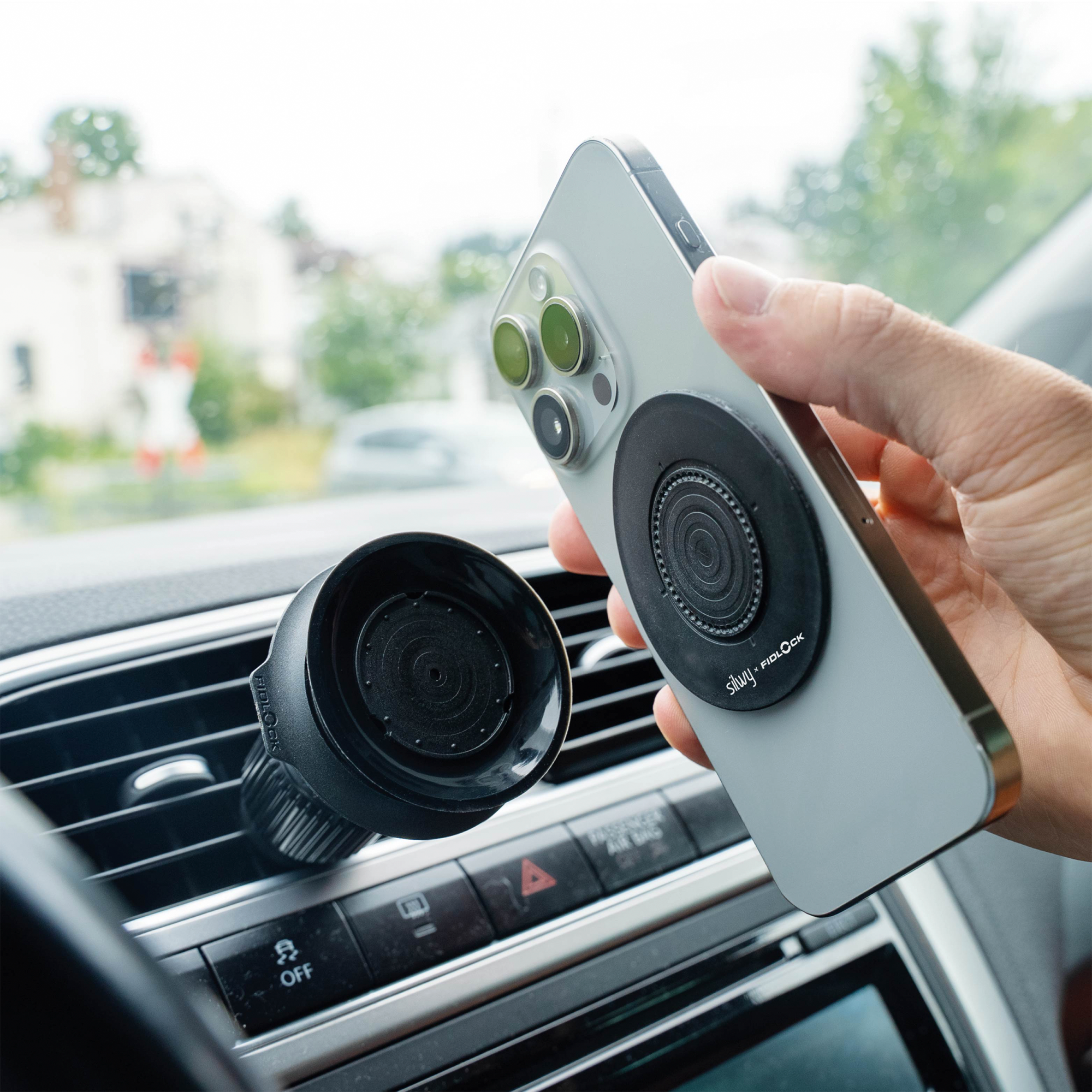 Magnet-vakuum mobilholder for bilventilasjon 360° front