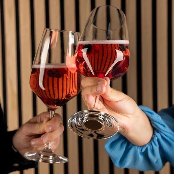 Magnet vinglass i krystallglass 400 ml 2-delers sett silwy bakside