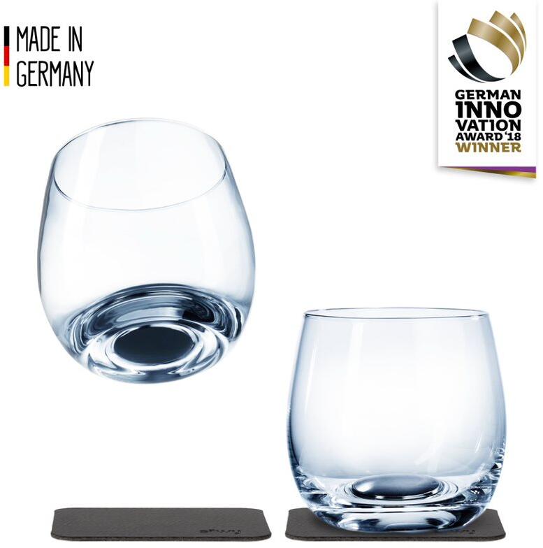 Bakside av Magnet whiskyglass i krystallglass 250 ml 2-delers sett