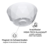 Detalj av magnetbunn på Magnetbolle sett 6 stk med sklisikre underlag hvit - Silwy